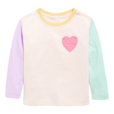 Old Navy Toddler Girls' Long Sleeve Jersey Heart Pocket Tee