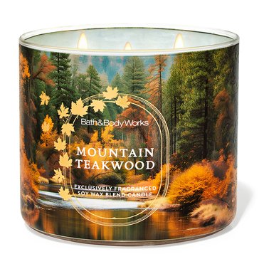 Bath & Body Works Farmhouse Mountain Teakwood 3-Wick Candle