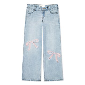 Abercrombie & Fitch Big Girls' Low Rise Baggy Embroidered Jeans