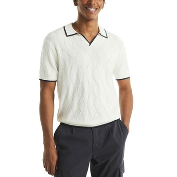 Nautica Men's Textured Argyle Sweater Polo