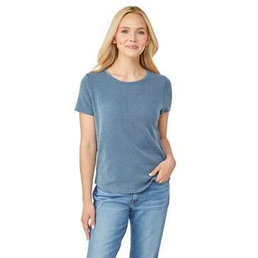 Yarn & Sea Women's Short Sleeve Crew Neck Ember Rib Top
