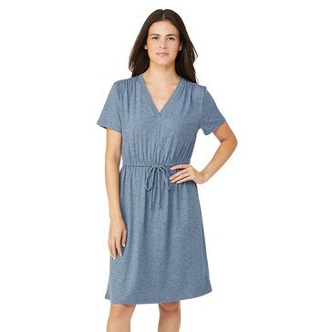 Yarn & Sea Women's Short Sleeve Butter Knit Drawstring Dress