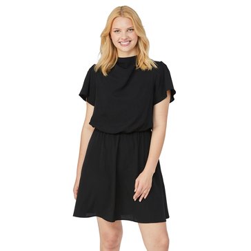 Yarn & Sea Women's Flutter Sleeve Crepe Swing Dress
