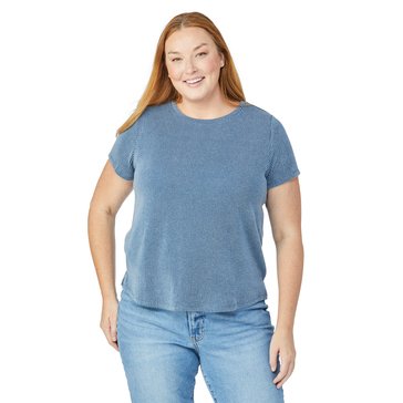 Yarn & Sea Women's Short Sleeve Crew Neck Ember Rib Top (Plus Size)