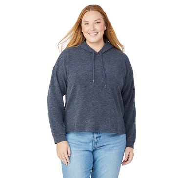 Yarn & Sea Women's Double Crepe Side Slit Hoodie (Plus Size)