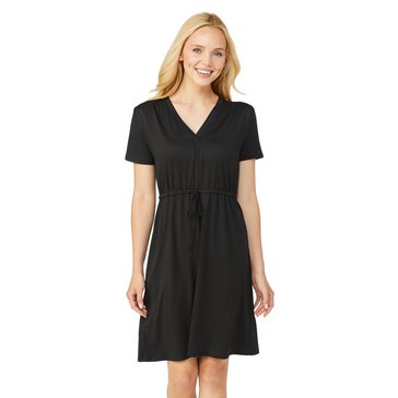 Yarn & Sea Women's Short Sleeve Butter Knit Drawstring Dress (Plus Size)