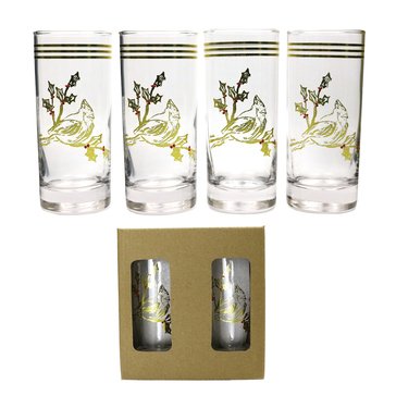 Transpac Cardinal Glass Tumblers, Set of 4