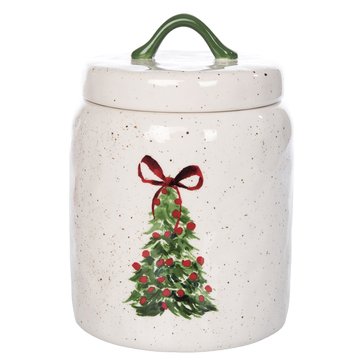 Transpac Bow Holiday Tree Jar with Lid