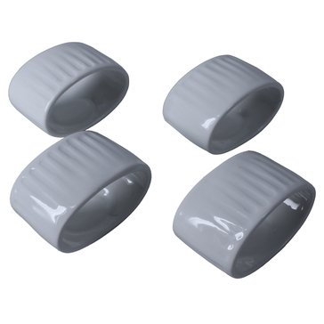 BIA Cordon Bleu Colonnade Blanco Napkin Rings, Set of 4 