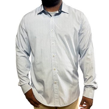 Thomas Sterling Men's Long Sleeve Wave Printed Button Up Shirt