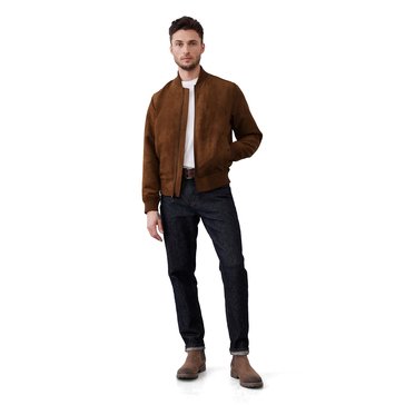 Banana Republic Men's Vegan Suede Bomber Jacket