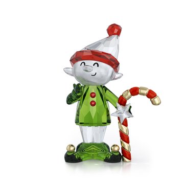 Swarovski Holiday Cheers Dulcis Elf and Candy Cane Figurine