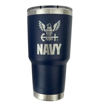 Navy Pride USN Eagle Silver Etch Stainless Tumbler, 30oz