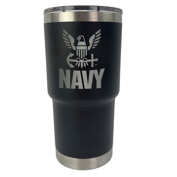 Navy Pride USN Eagle Silver Etch Stainless Tumbler, 30oz