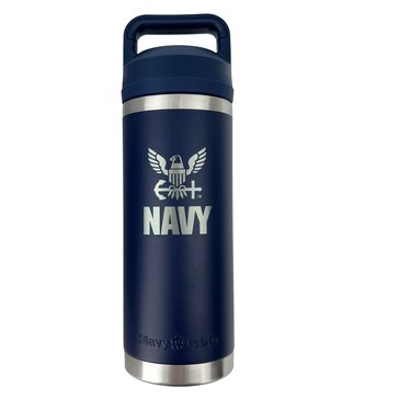 Navy Pride USN Eagle Silver Etch Stainless Bottle, 18oz