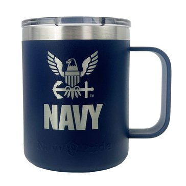 Navy Pride USN Eagle Silver Etch Stainless Mug, 12oz