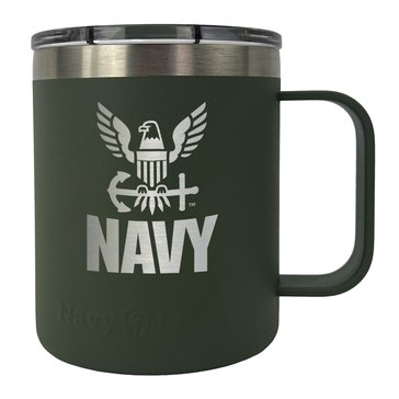 Navy Pride USN Eagle Silver Etch Stainless Mug, 12oz