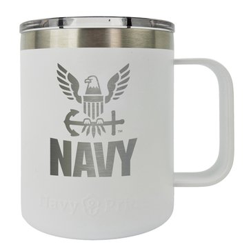 Navy Pride USN Eagle Silver Etch Stainless Mug, 12oz