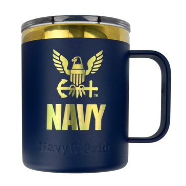 Navy Pride USN Eagle Gold Etch Stainless Mug, 12oz