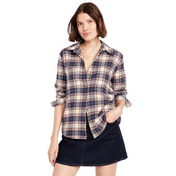 Old Navy Women's Long Sleeve Flannel Boyfriend Shirt