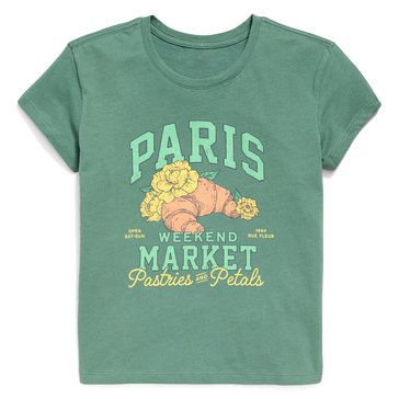 Old Navy Big Girls' Short Sleeve Paris Core Graphic Tee
