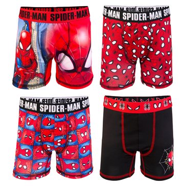 Spiderman Boys' Athletic Boxer Brief, 4-Pack
