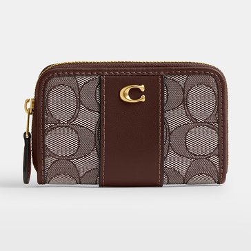 Coach Signature Jacquard Essential Small Zip Around Card Case