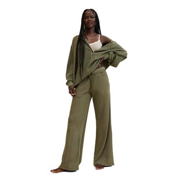 Aerie Women's Mid Rise Wide Leg Waffle Pant