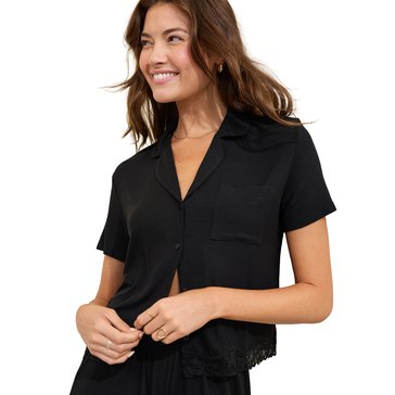 Aerie Women's Real Soft Ribbed Short Sleeve Pajama Shirt