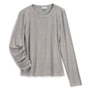 Yarn & Sea Women's Long Sleeve Crew Neck Ribbed Tee
