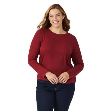 Yarn & Sea Women's Long Sleeve Crew Neck Ribbed Tee (Plus Size)