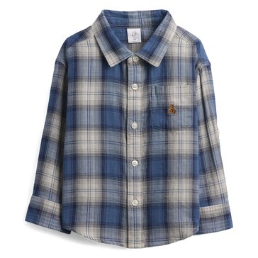 Gap Toddler Boys' Long Sleeve Double Weave Button Down Flannel Shirt