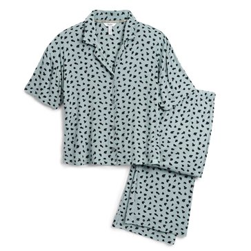 Martha Stewart Women's Notch Collar Capri Sleep Set