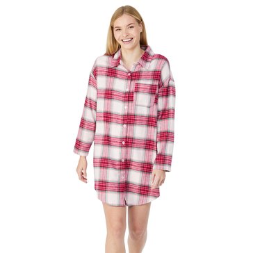 Martha Stewart Women's Long Sleeve Notched Collar Night Shirt