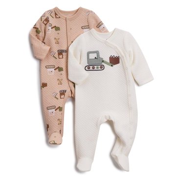 Wanderling Newborn Boys' Quilted Coverall, 2-Pack