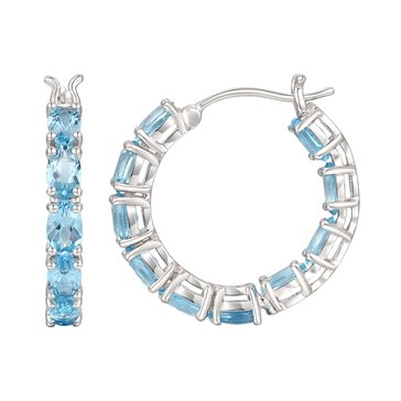 Blue Topaz Hoop Earrings