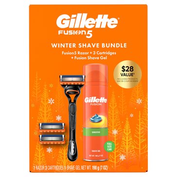 Gillette Fusion5 Razor 2 Refills And Fusion5 Gel Holiday Gift Set