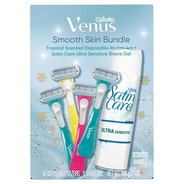 Venus Tropical Disposable And Satin Care Shave Gel Holiday Gift Set
