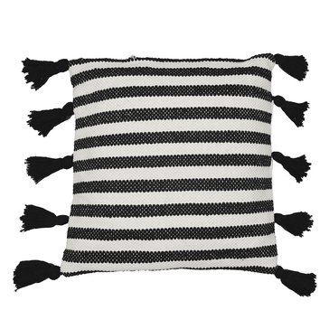 Youngs Inc Hand Woven Striped Pillow with Tassels