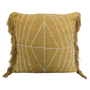 Youngs Inc Diamond Pattern Fringe Pillow