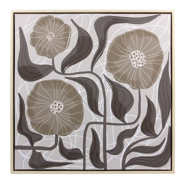 Youngs Inc Hand Painted Floral Wood Framed Canvas Wall Art