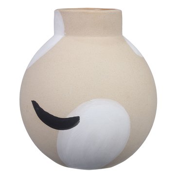 Youngs Inc Round Hand Painted Stoneware Vase