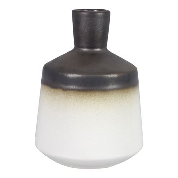 Youngs Inc Small Ceramic Tabletop Vase with Metallic Reactive Glaze