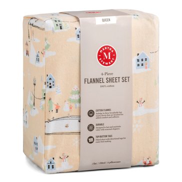 Martha Stewart Winter Wonderand Flannel Sheet Set