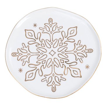 Santa Barbara Ceramic Snowflake Plates, Set of 4