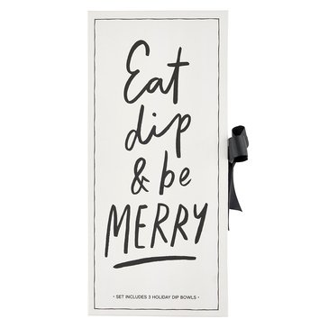 Santa Barbara Eat Dip and Be Merry Dip Bowls Book Box