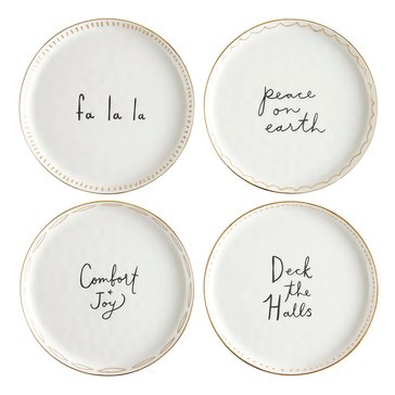 Santa Barbara Falala Ceramic Appetizer Plates, Set of 4