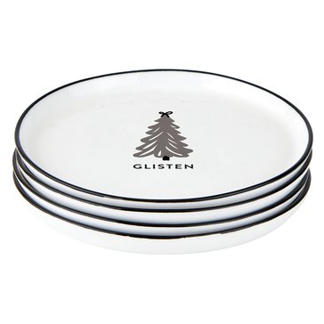 Santa Barbara Holiday Tree Appetizer Plates, Set of 4