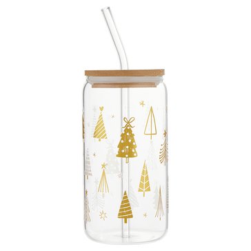 Santa Barbara Holiday Trees Glass Tumbler