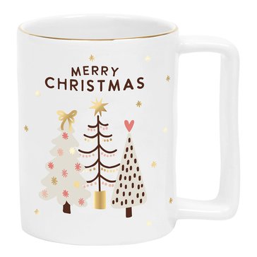 Santa Barbara Merry Christmas Whimsical Trees Ceramic Mug